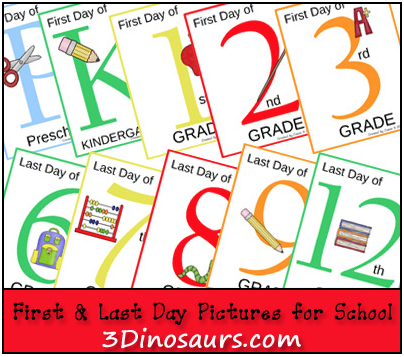First and Last Day of school printables