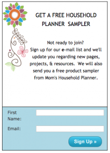 household planner sampler sign up