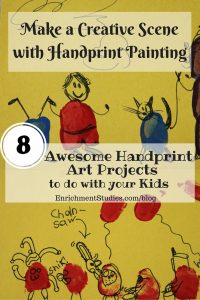 Make a creative scene with handprint painting